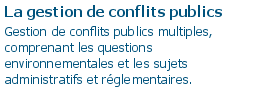 La gestion de conflits publics